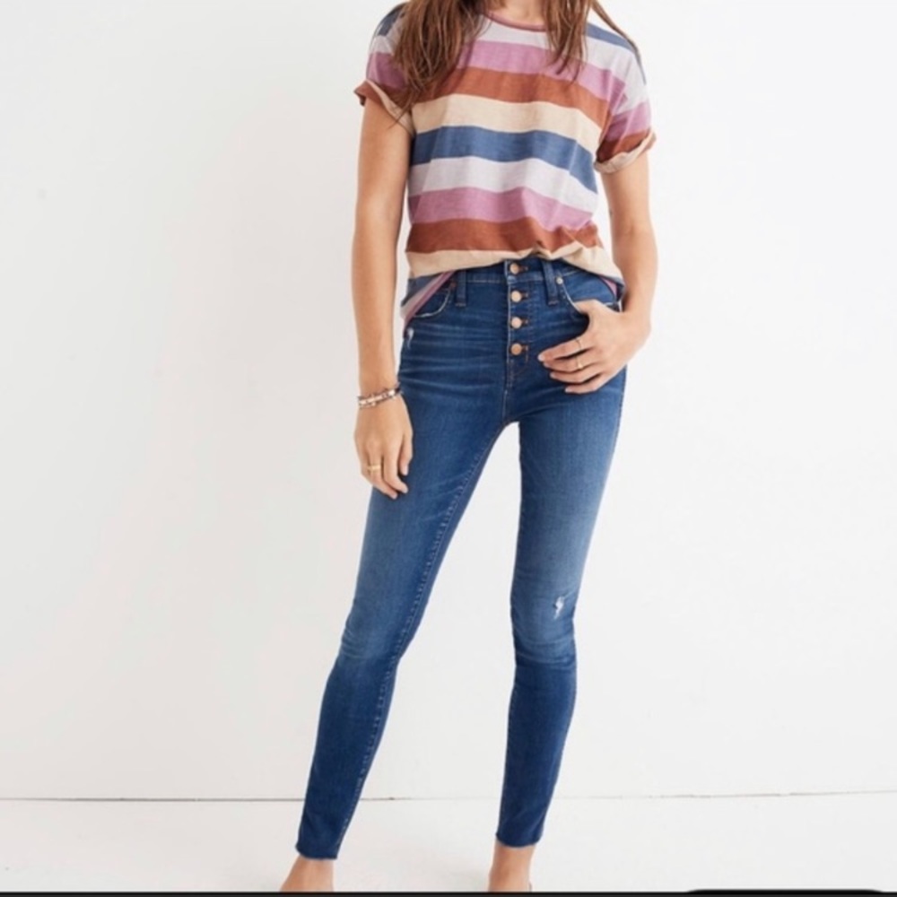 Madewell 10” High Rise Button Fly Skinny Jeans